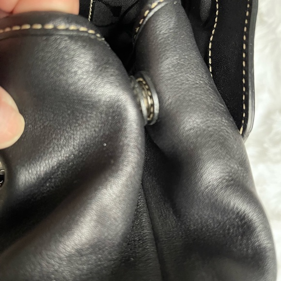 Coach Horton Black Leather Satchel Shoulder Purse - Picture 10 of 11